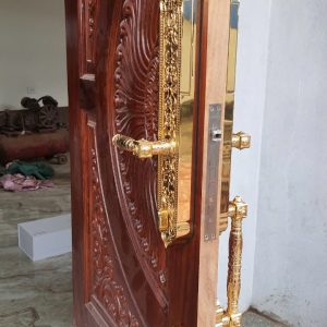 Alternative view of Khóa cửa vân tay đại sảnh KAWA-KDS04 đồng nguyên khối mạ vàng 24K – (Bản wifi)